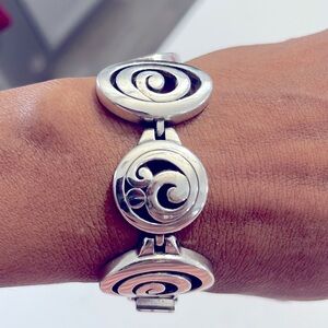 Brighton Contempo Link Bracelet Silver Plated Scrolled Oval Round Designs